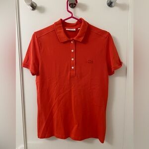 Lacoste Women’s Slim Fit Polo. Orange Size 40 (M)